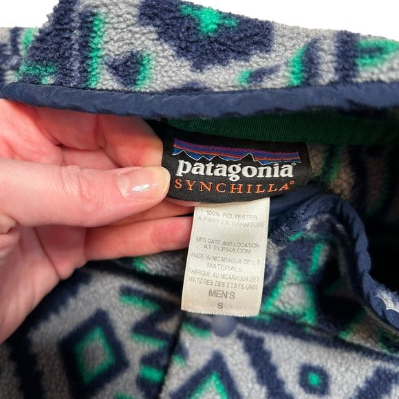 Patagonia Synchilla Snap Printed Patterned Fleece Pullover Sweatshirt Gorpcore - Picture 3 of 7